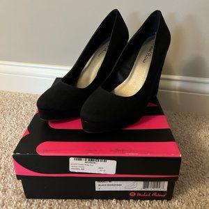 Black Suede Wedge Heel